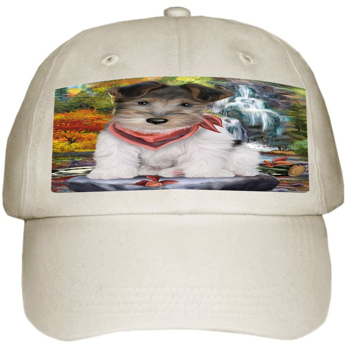 Scenic Waterfall Fox Terrier Dog Ball Hat Cap HAT59394