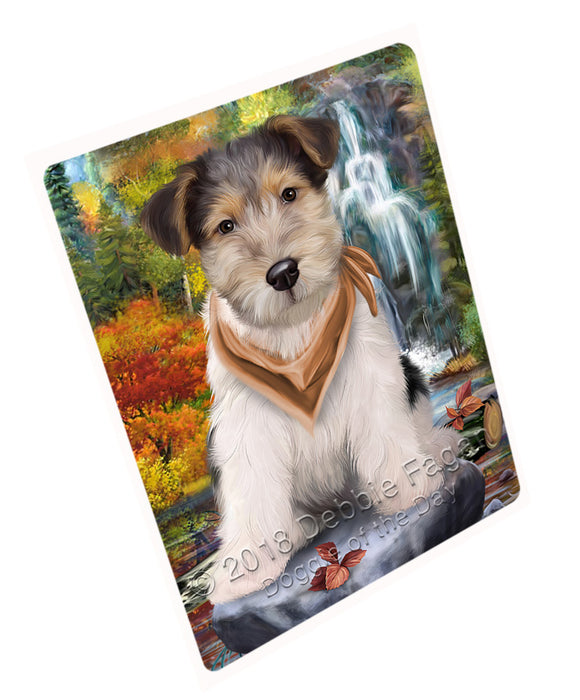 Scenic Waterfall Fox Terrier Dog Large Refrigerator / Dishwasher Magnet RMAG71826