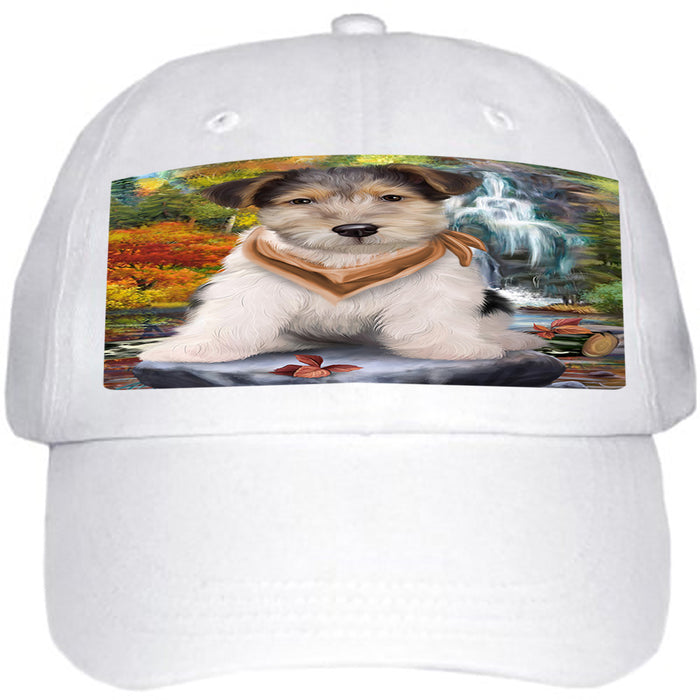 Scenic Waterfall Fox Terrier Dog Ball Hat Cap HAT59397