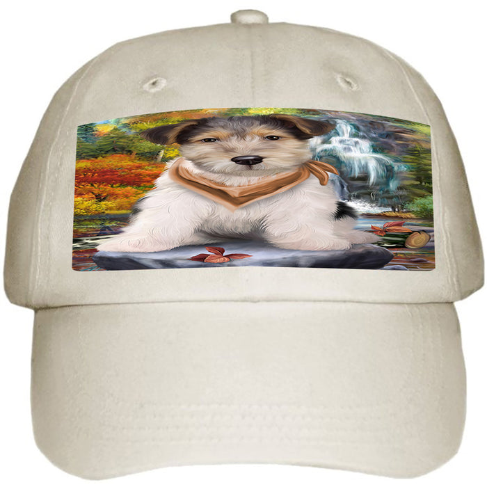 Scenic Waterfall Fox Terrier Dog Ball Hat Cap HAT59397