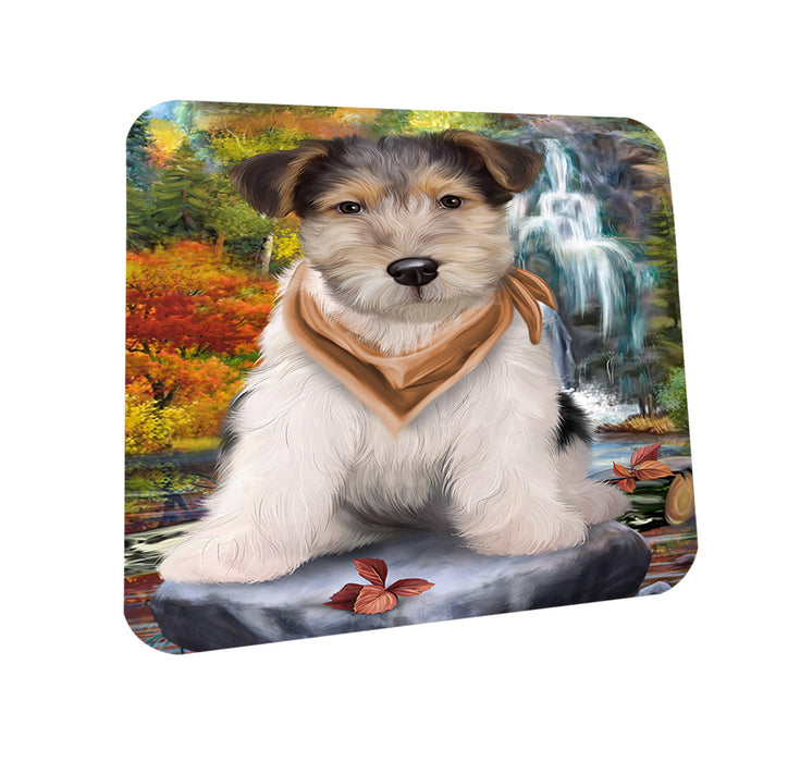 Scenic Waterfall Fox Terrier Dog Coasters Set of 4 CST51847