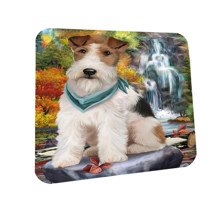 Scenic Waterfall Fox Terrier Dog Coasters Set of 4 CST51848