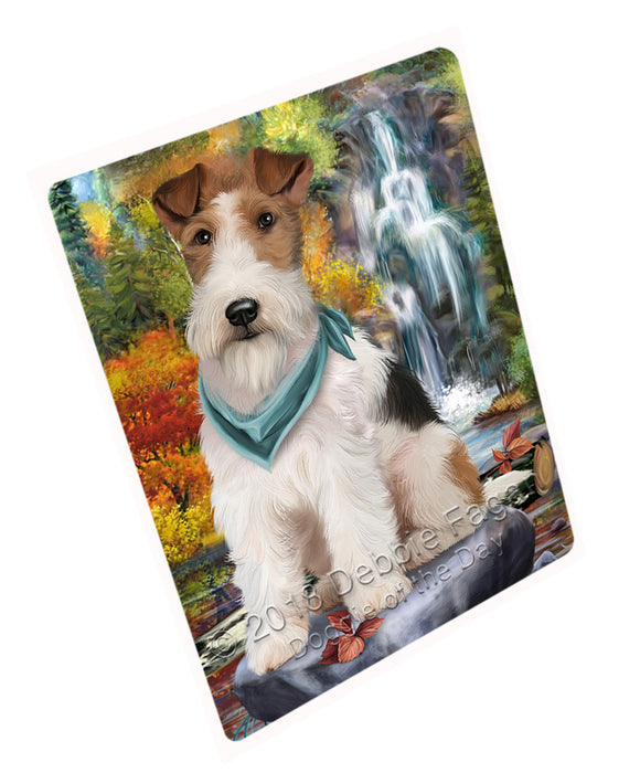 Scenic Waterfall Fox Terrier Dog Large Refrigerator / Dishwasher Magnet RMAG71832