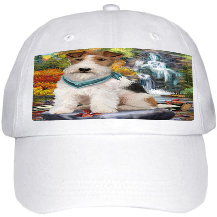 Scenic Waterfall Fox Terrier Dog Ball Hat Cap HAT59400