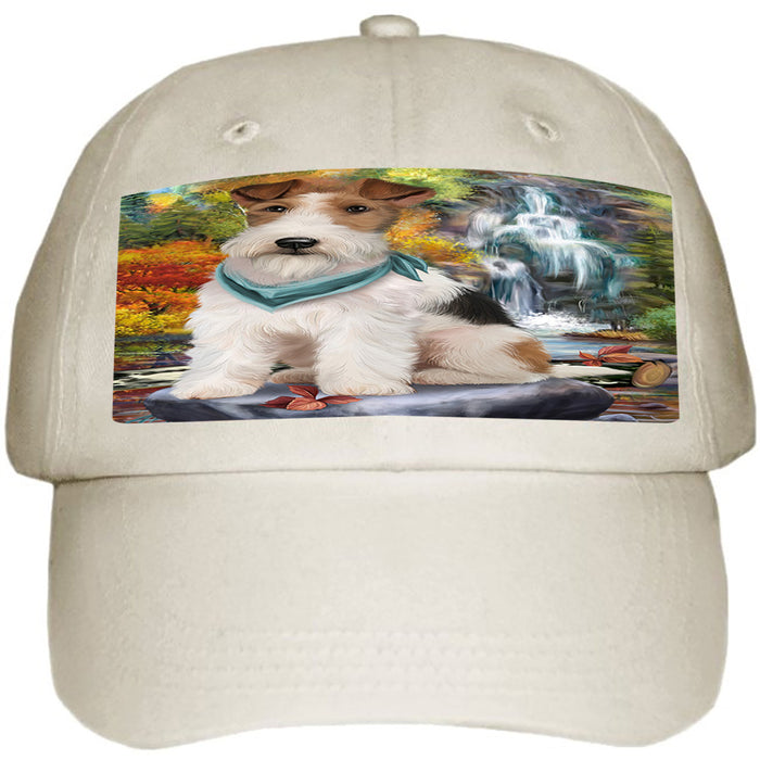 Scenic Waterfall Fox Terrier Dog Ball Hat Cap HAT59400