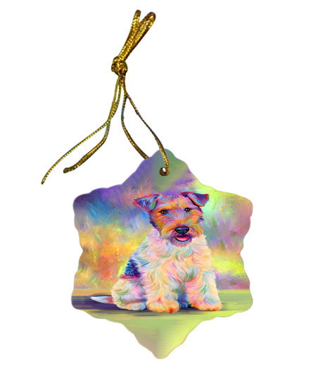 Paradise Wave Fox Terrier Dog Star Porcelain Ornament SPOR56424