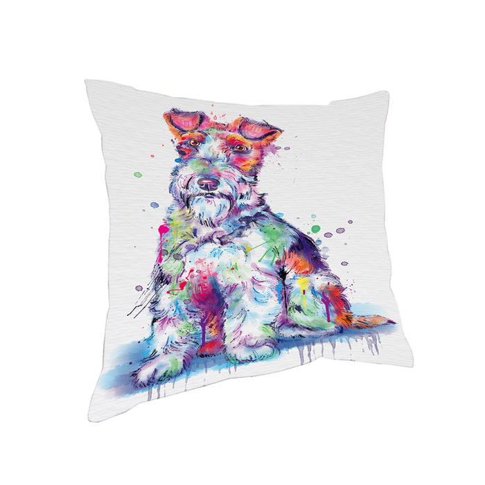 Watercolor Fox Terrier Dog Pillow PIL83248