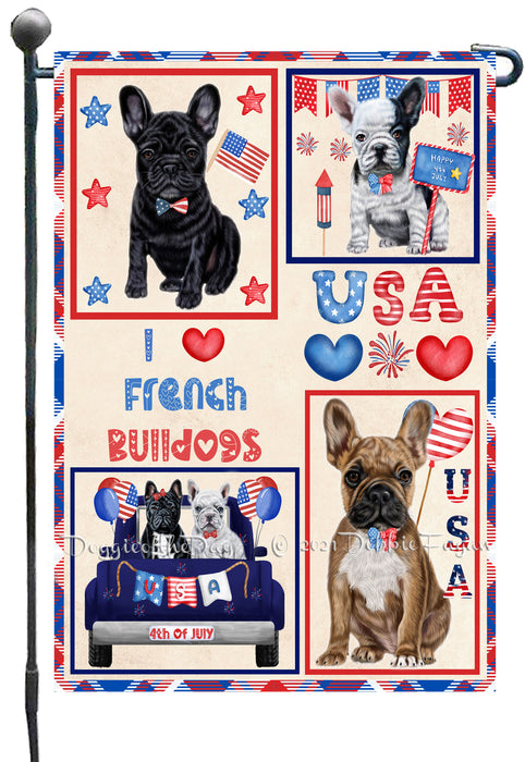 4th of July Independence Day I Love USA French Bulldogs Garden Flag GFLG66900