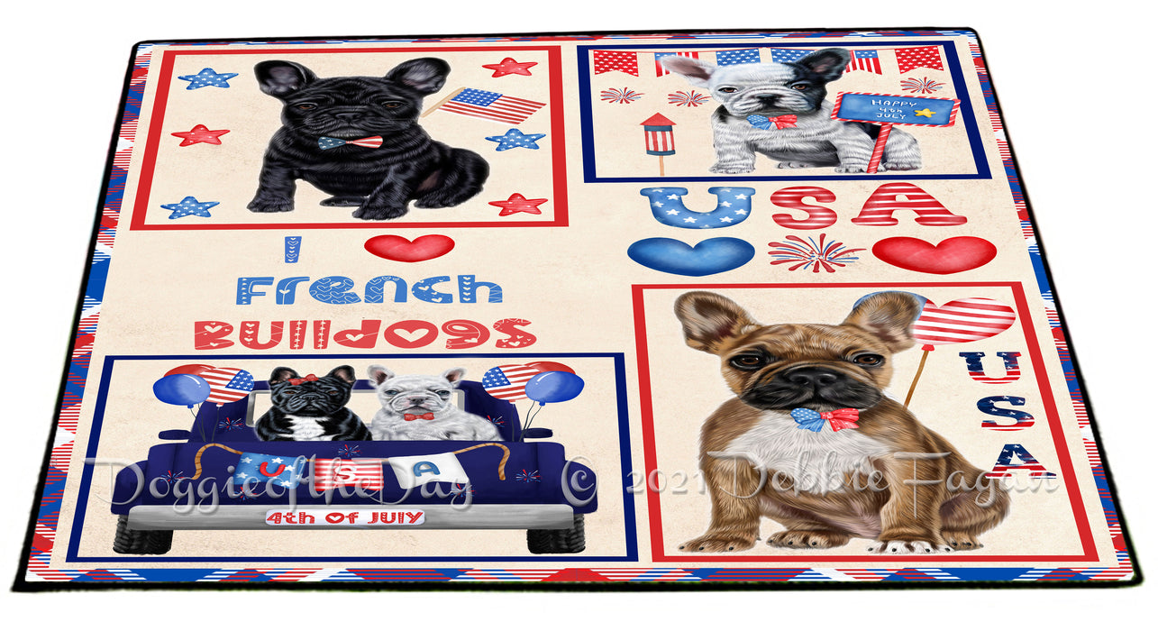 4th of July Independence Day I Love USA French Bulldogs Floormat FLMS56206 Floormat FLMS56206
