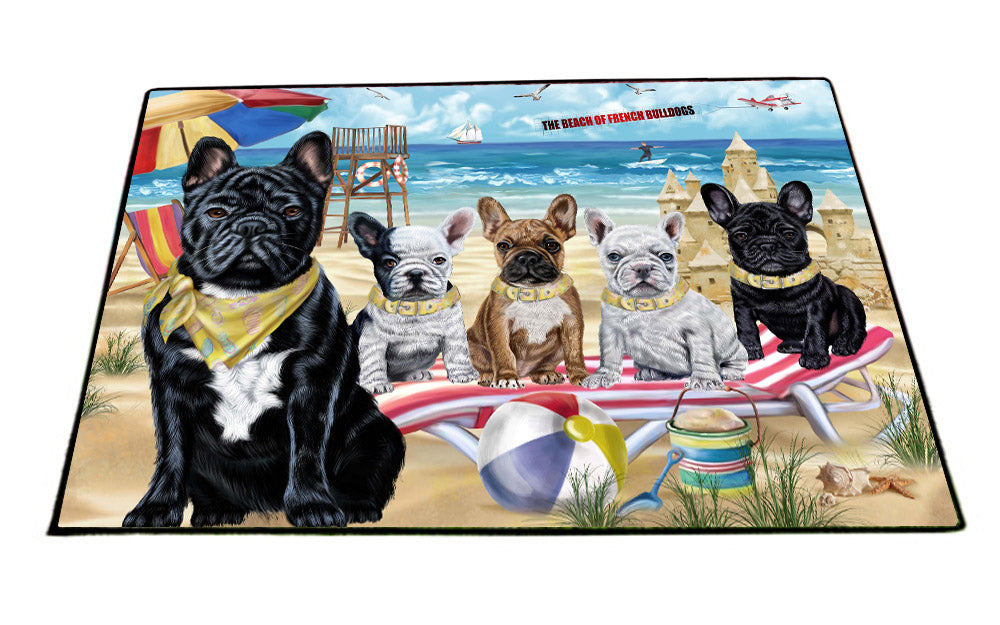 Pet Friendly Beach French Bulldog Dogs Floormat FLMS55480
