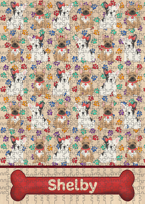 Rainbow Paw Print French Bulldogs Puzzle  PUZL97740