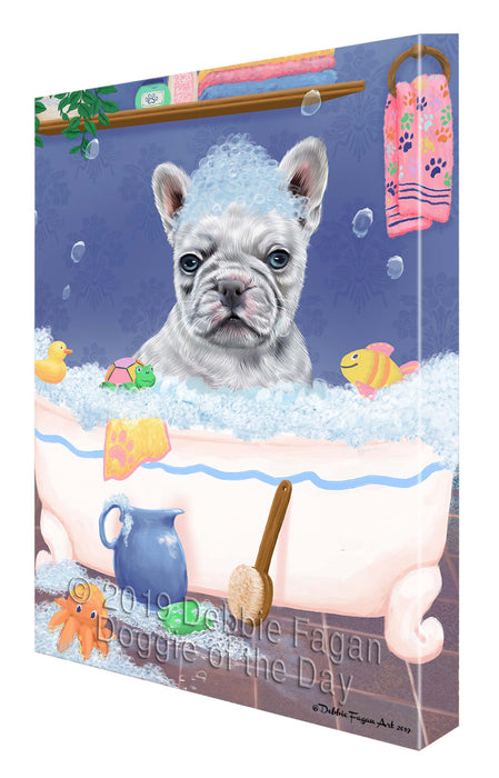 Rub A Dub Dog In A Tub French Bulldog Canvas Print Wall Art Décor CVS142802