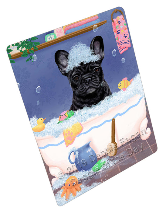 Rub A Dub Dog In A Tub French Bulldog Cutting Board - For Kitchen - Scratch & Stain Resistant - Designed To Stay In Place - Easy To Clean By Hand - Perfect for Chopping Meats, Vegetables, CA81700