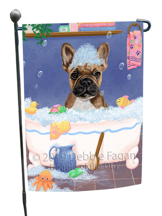 Rub A Dub Dog In A Tub French Bulldog Garden Flag GFLG66224