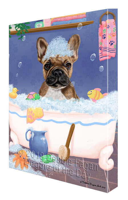 Rub A Dub Dog In A Tub French Bulldog Canvas Print Wall Art Décor CVS142820