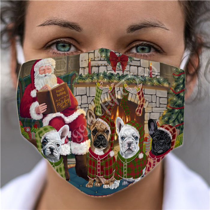 Christmas Cozy Holiday Fire Tails French Bulldogs Face Mask FM48634