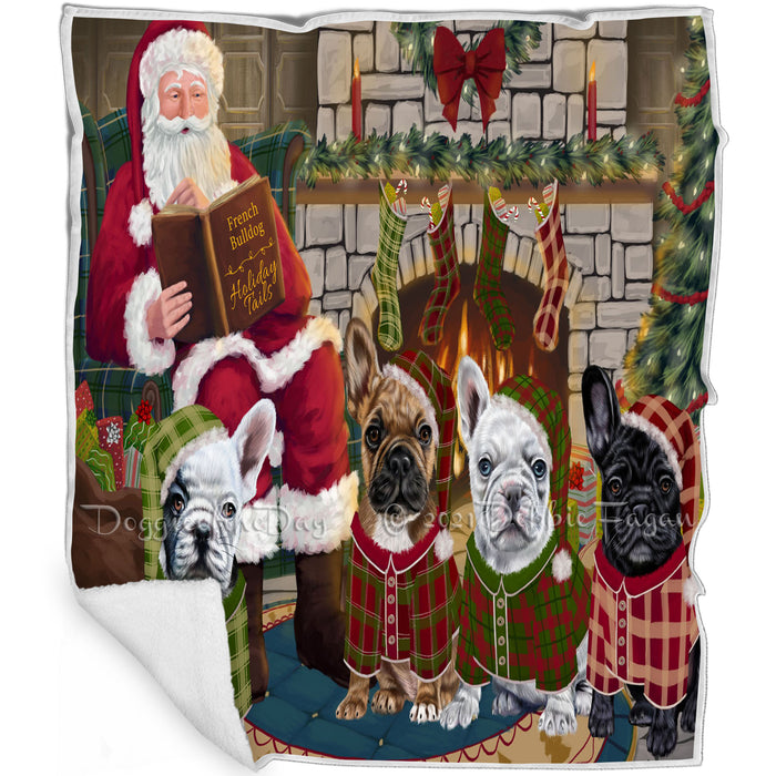 Christmas Cozy Holiday Tails French Bulldogs Blanket BLNKT115536