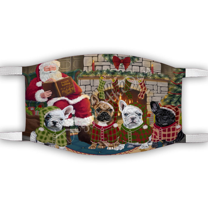 Christmas Cozy Holiday Fire Tails French Bulldogs Face Mask FM48634