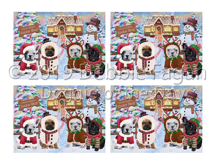 Holiday Gingerbread Cookie French Bulldogs Placemat