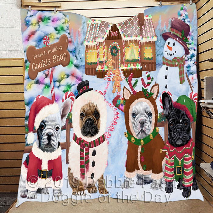Holiday Gingerbread Cookie French Bulldogs Quilt