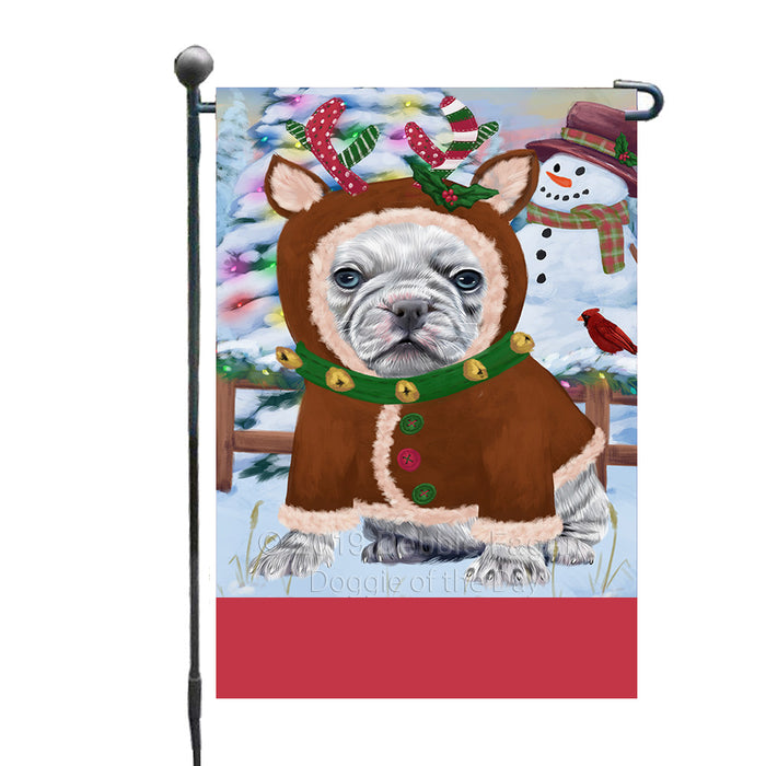 Personalized Gingerbread Candyfest French Bulldog Custom Garden Flag GFLG64039