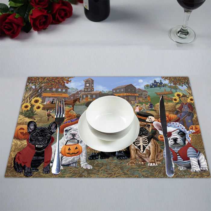 Halloween 'Round Town French Bulldogs Placemat