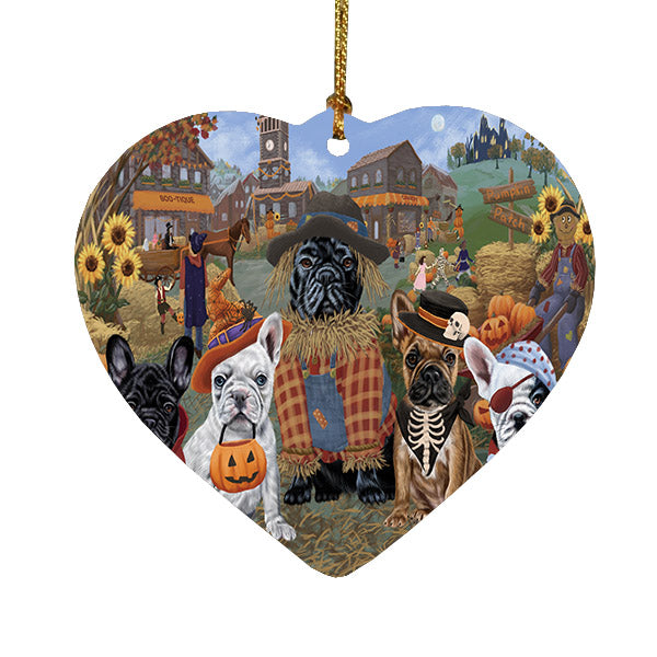 Halloween 'Round Town Doberman Dogs Heart Christmas Ornament HPOR57494