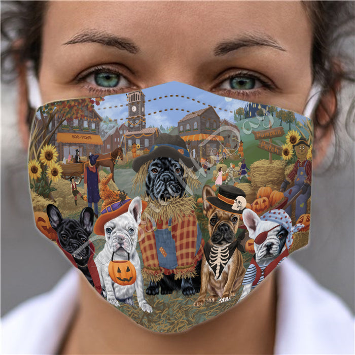 Halloween 'Round Town French Bulldogs Face Mask FM49955