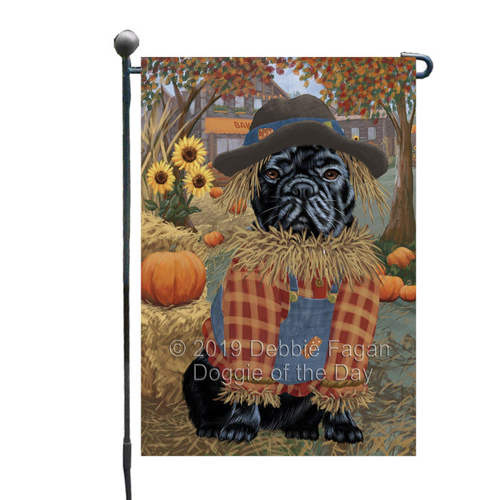 Halloween 'Round Town And Fall Pumpkin Scarecrow Both French BullDogs Garden Flag GFLG65657