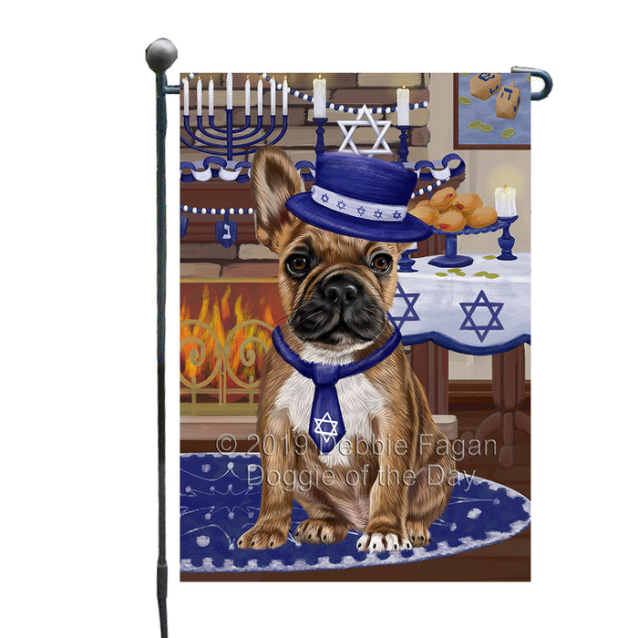 Happy Hanukkah Family and Happy Hanukkah Both French Bulldog Garden Flag GFLG65718