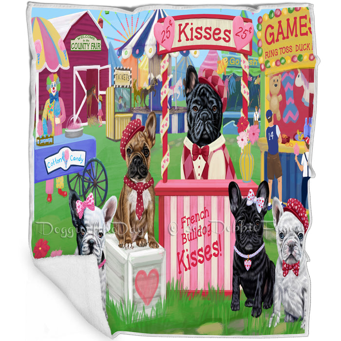 Carnival Kissing Booth French Bulldogs Blanket BLNKT121917