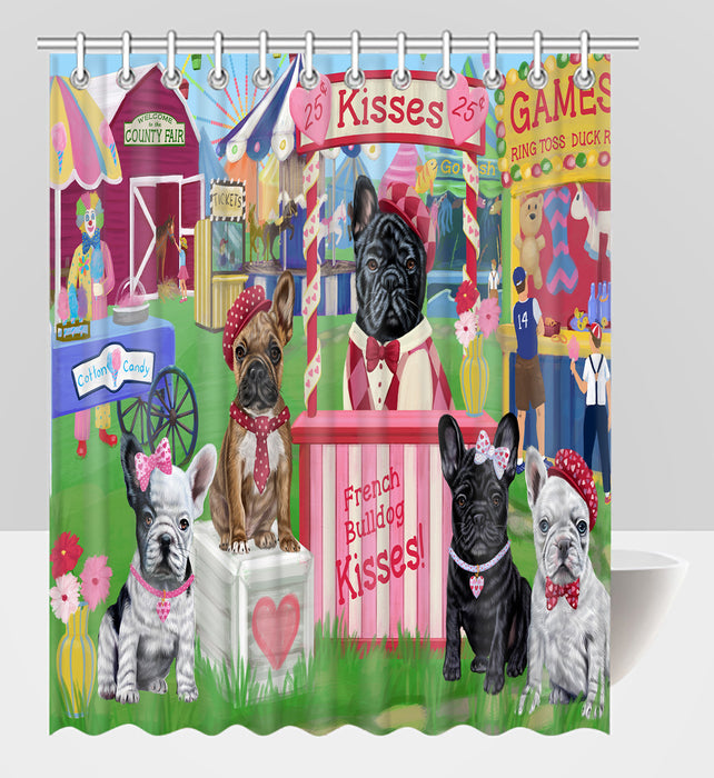 Carnival Kissing Booth French Bulldogs Shower Curtain