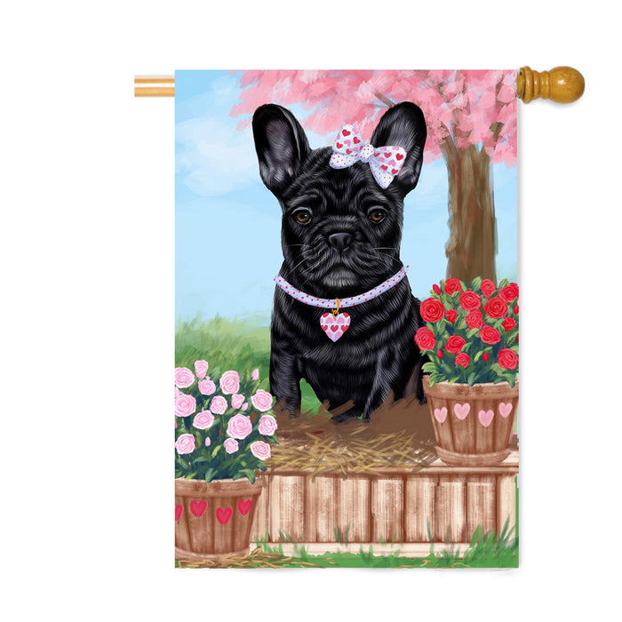 Personalized Rosie 25 Cent Kisses French Bulldog Custom House Flag FLG64858