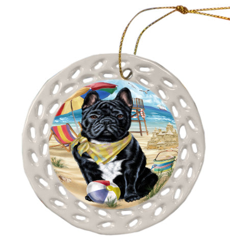 Pet Friendly Beach French Bulldog Dog Doily Ornament DPOR58556