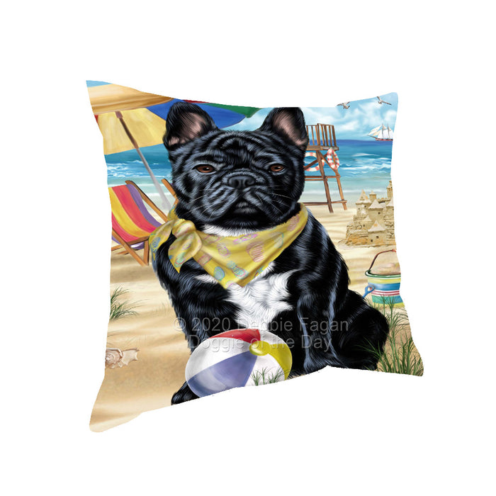 Pet Friendly Beach French Bulldog Dog Pillow with Top Quality High-Resolution Images - Ultra Soft Pet Pillows for Sleeping - Reversible & Comfort - Ideal Gift for Dog Lover - Cushion for Sofa Couch Bed - 100% Polyester, PILA91651
