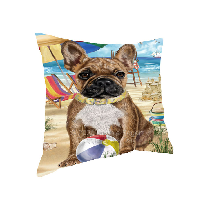 Pet Friendly Beach French Bulldog Dog Pillow with Top Quality High-Resolution Images - Ultra Soft Pet Pillows for Sleeping - Reversible & Comfort - Ideal Gift for Dog Lover - Cushion for Sofa Couch Bed - 100% Polyester, PILA91654