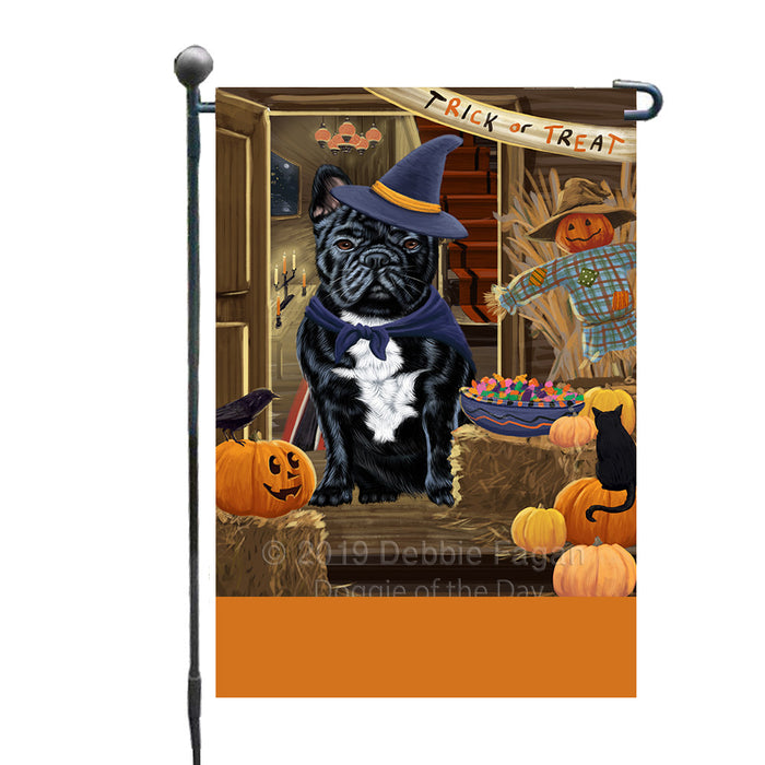 Personalized Enter at Own Risk Trick or Treat Halloween French Bulldog Custom Garden Flags GFLG-DOTD-A59577