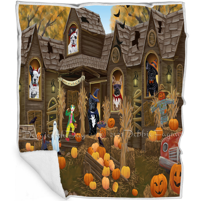 Haunted House Halloween Trick or Treat French Bulldogs Blanket BLNKT93135