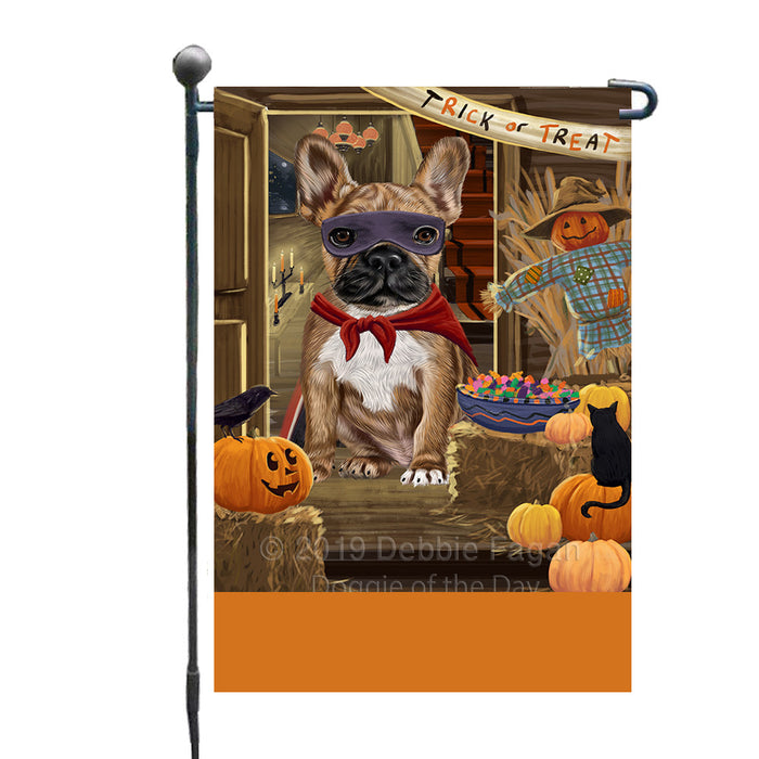 Personalized Enter at Own Risk Trick or Treat Halloween French Bulldog Custom Garden Flags GFLG-DOTD-A59579