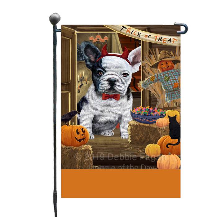 Personalized Enter at Own Risk Trick or Treat Halloween French Bulldog Custom Garden Flags GFLG-DOTD-A59581