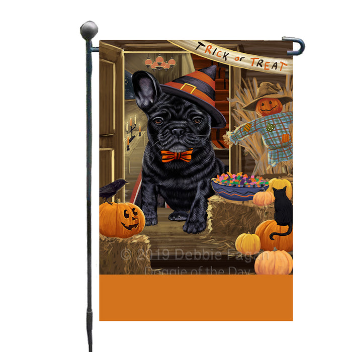 Personalized Enter at Own Risk Trick or Treat Halloween French Bulldog Custom Garden Flags GFLG-DOTD-A59582