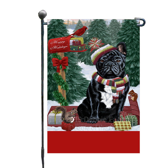 Personalized Merry Christmas Woodland Sled  French Bulldog Custom Garden Flags GFLG-DOTD-A61583