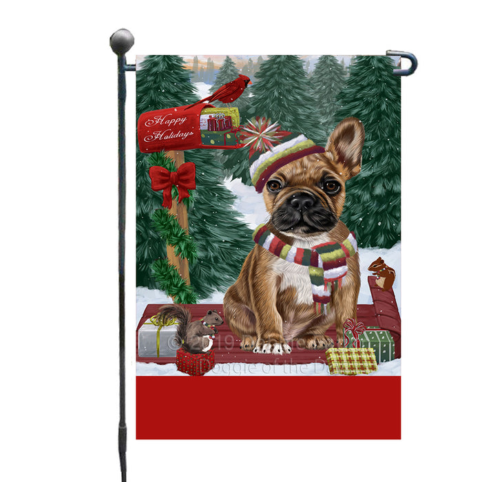 Personalized Merry Christmas Woodland Sled  French Bulldog Custom Garden Flags GFLG-DOTD-A61586