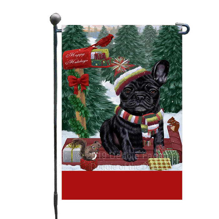 Personalized Merry Christmas Woodland Sled  French Bulldog Custom Garden Flags GFLG-DOTD-A61584