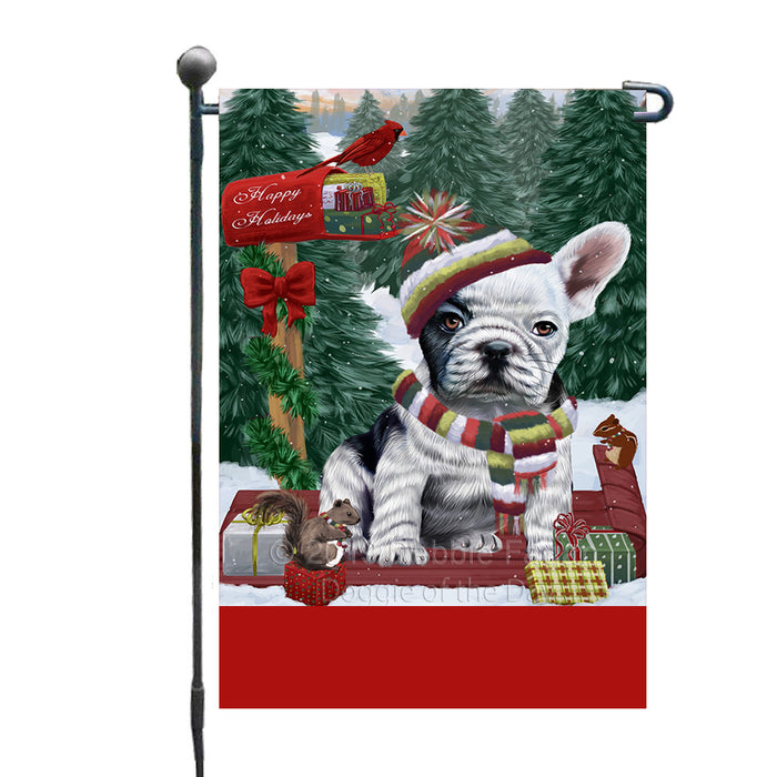 Personalized Merry Christmas Woodland Sled  French Bulldog Custom Garden Flags GFLG-DOTD-A61585