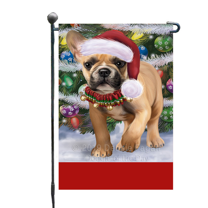 Personalized Trotting in the Snow French Bulldog Custom Garden Flags GFLG-DOTD-A60729