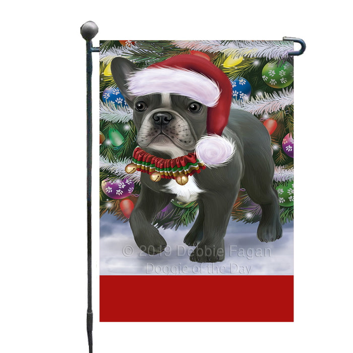 Personalized Trotting in the Snow French Bulldog Custom Garden Flags GFLG-DOTD-A60730