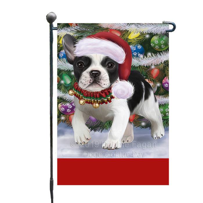 Personalized Trotting in the Snow French Bulldog Custom Garden Flags GFLG-DOTD-A60731