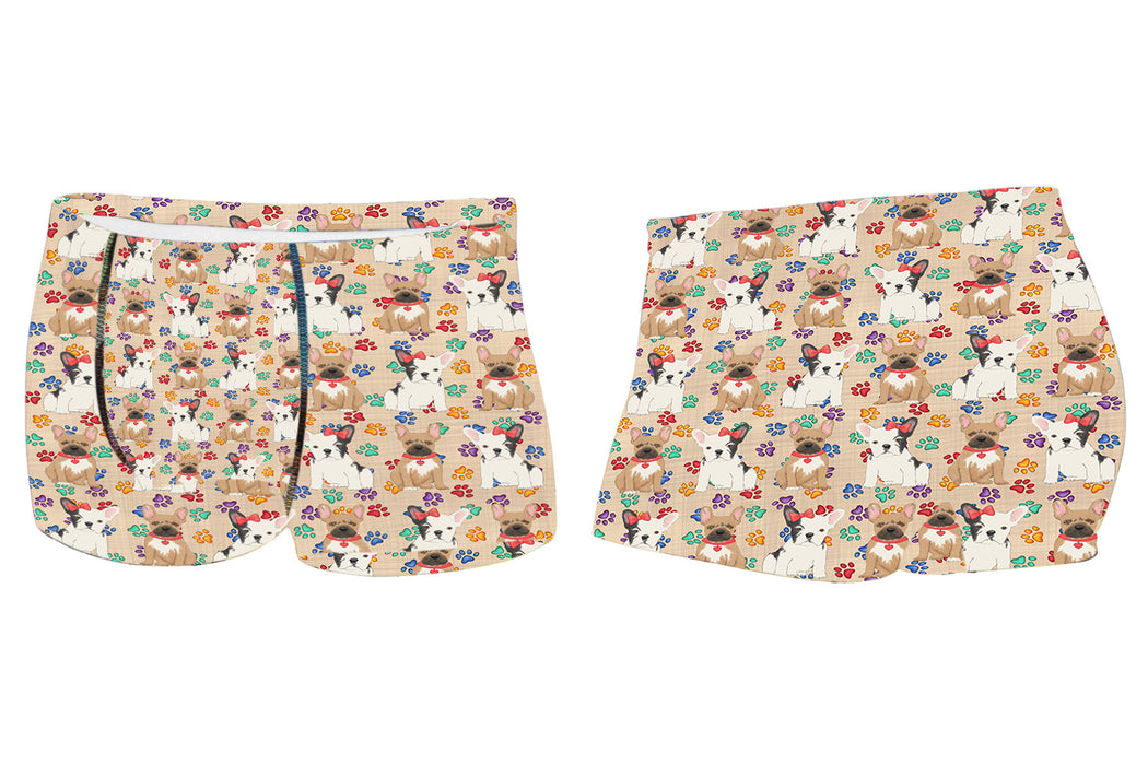 Rainbow Paw Print French Bulldog Dogs RedMen's All Over Print Boxer Briefs