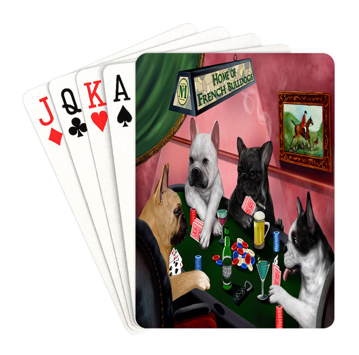 Home of French Bulldog Dogs Playing Poker Playing Card Decks